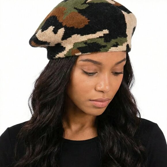 Camo Knit Beret